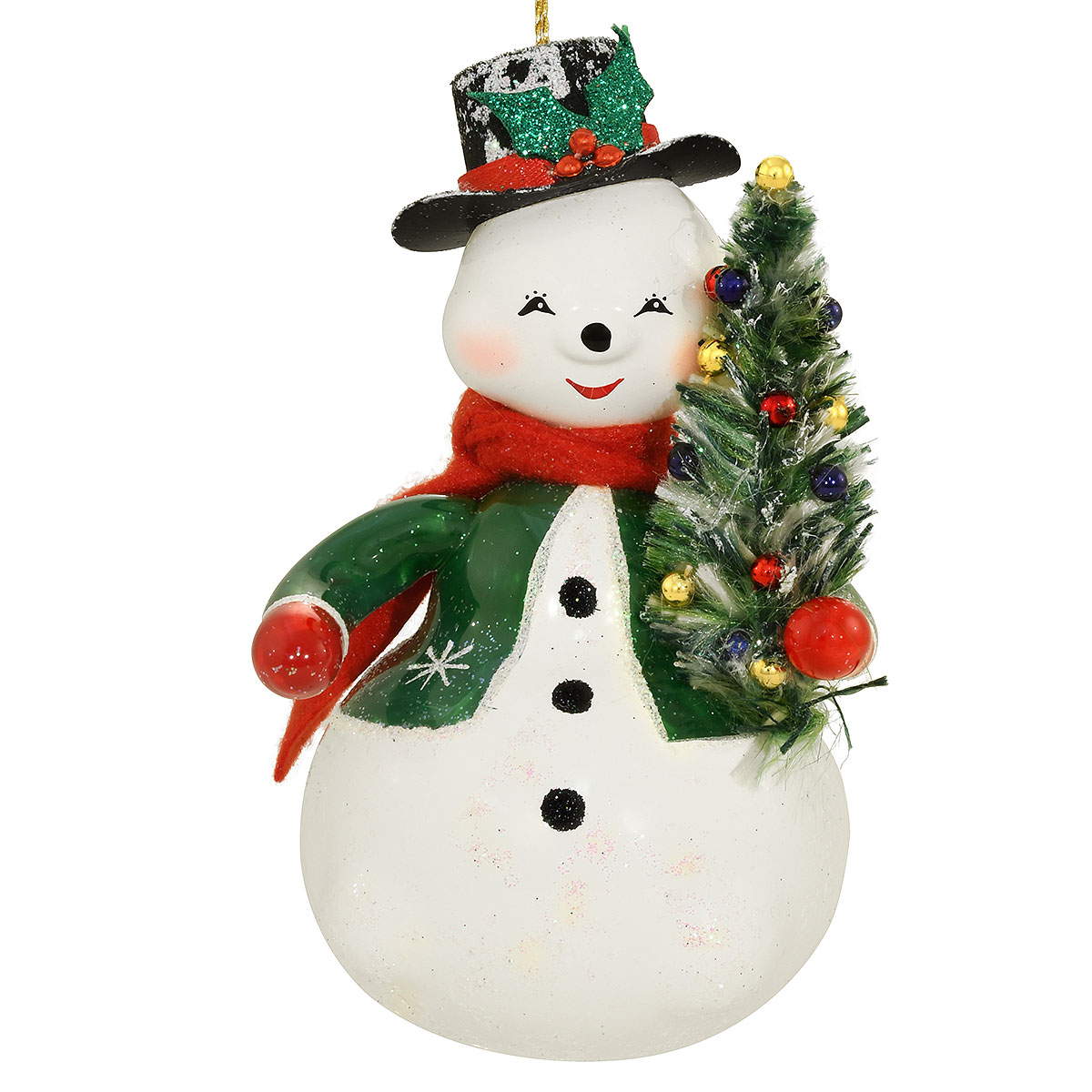 Snowman Holding Christmas Tree
