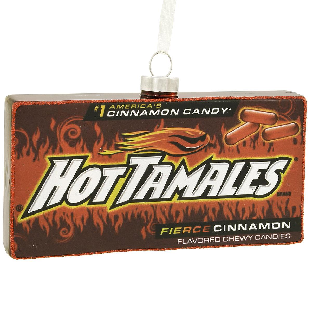 Hot Tamales Fierce Cinnamon Chewy Candies Box Glass Ornament