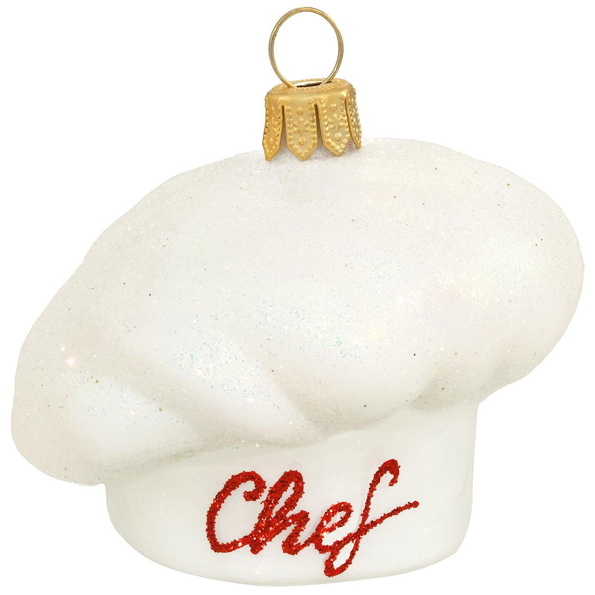 Chef Hat Glass Ornament