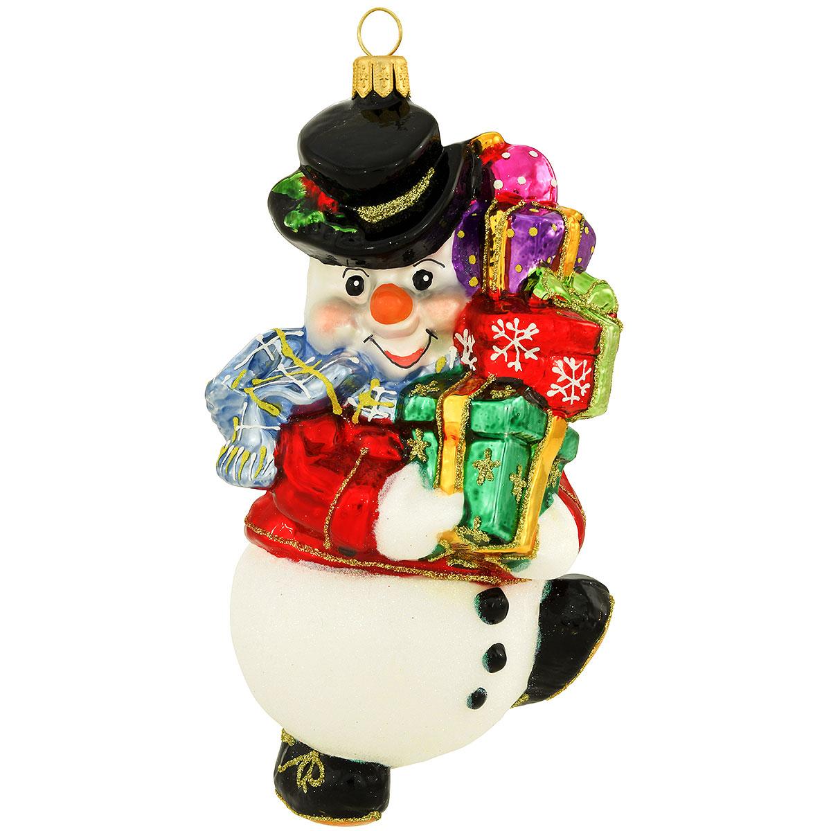 Snowman With Presents Ornament