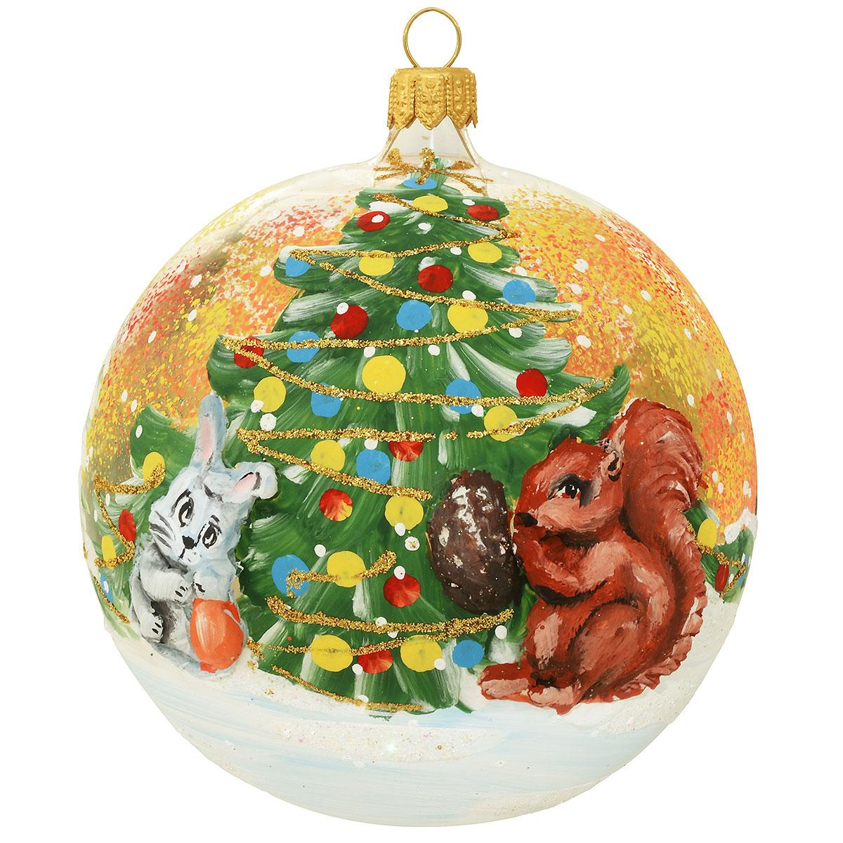 Squirrel And Rabbit With Tree Glass