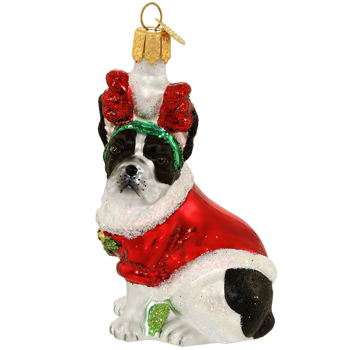 Holiday French Bulldog Ornament