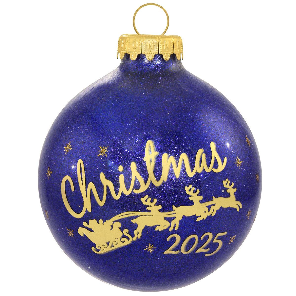 2025 Christmas Sleigh Blue Glitter