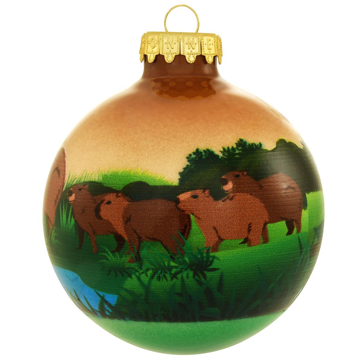 Capybara 3-Tone Glass Ornament