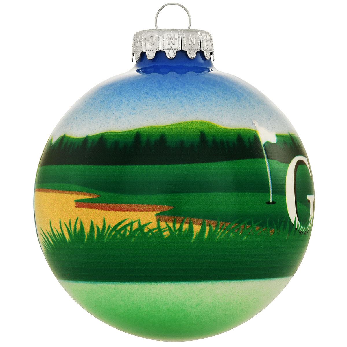 Golf 3-Tone Glass Ornament