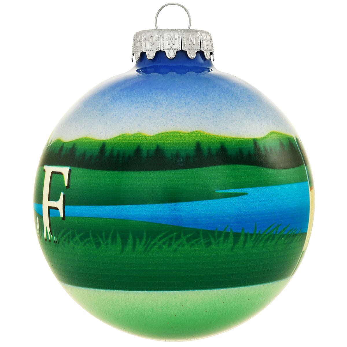 Golf 3-Tone Glass Ornament