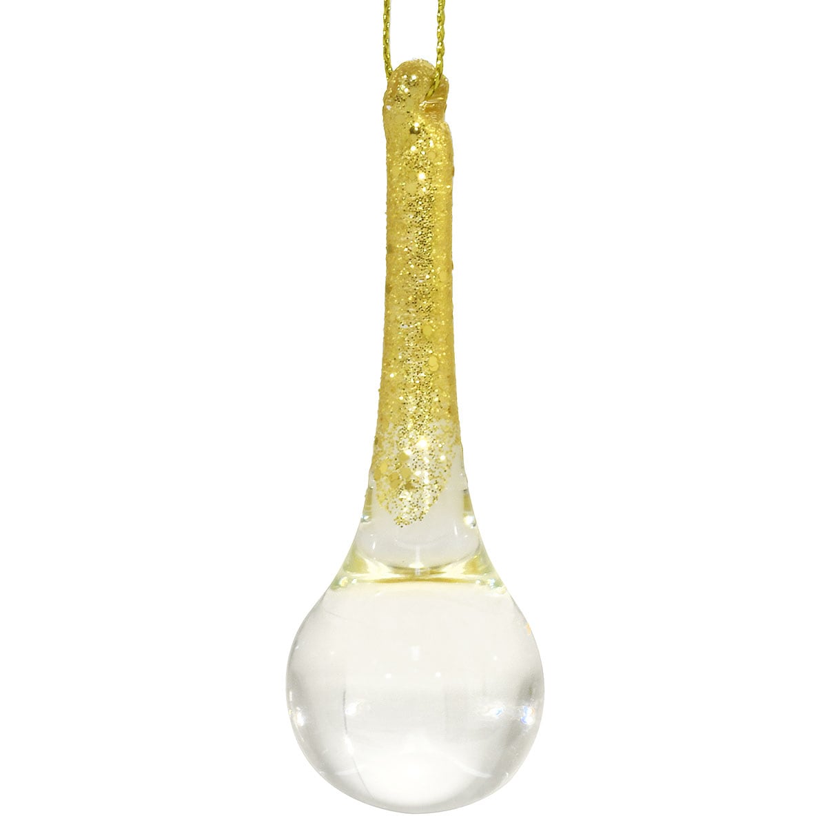 Icicle With Gold Glitter Ornament