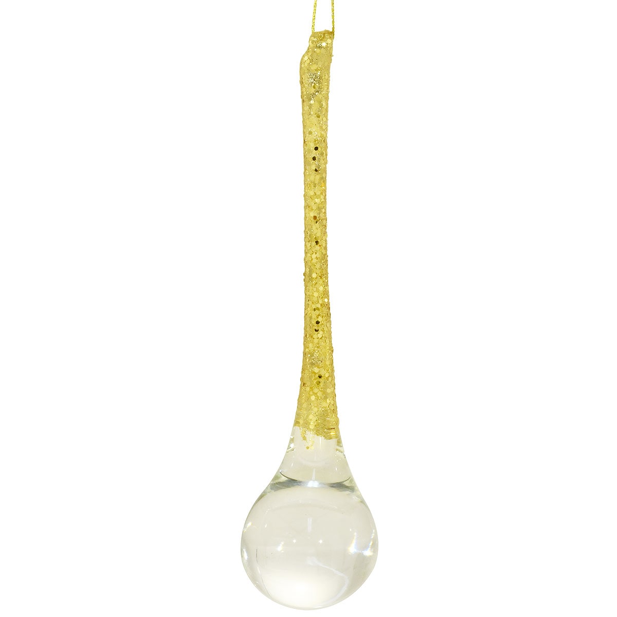 Icicle With Gold Glitter Ornament