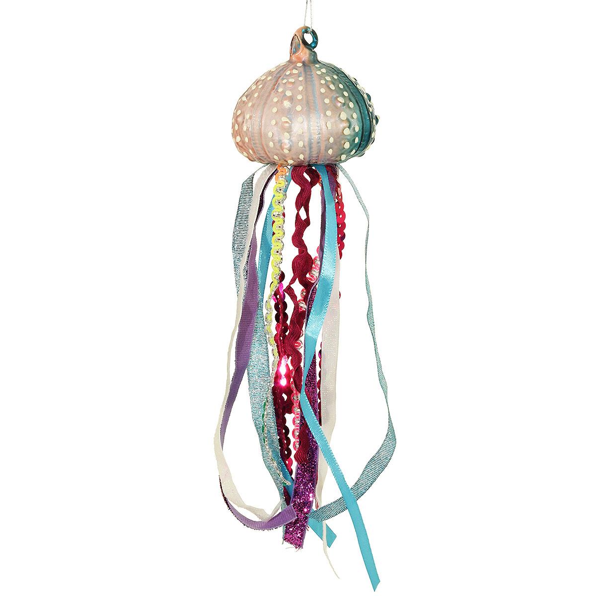 Jelly Fish 9 Inch Glass Ornament