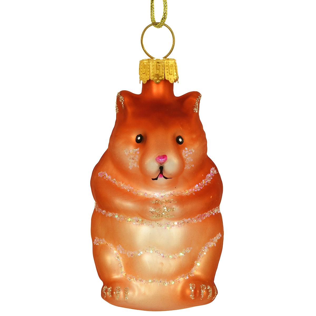 Hamster 2.6 Inch Glass Ornament