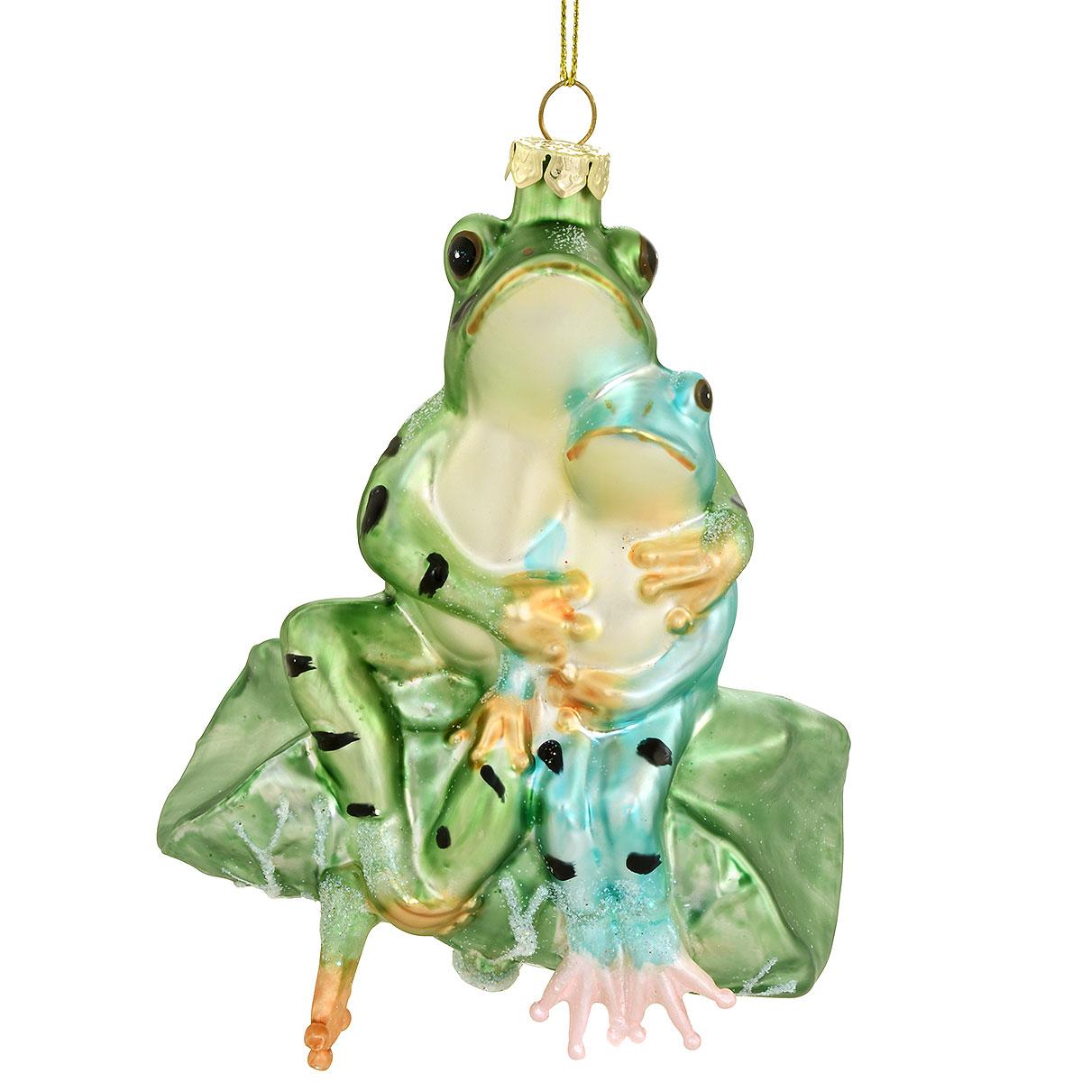 Frogs Glass Ornament