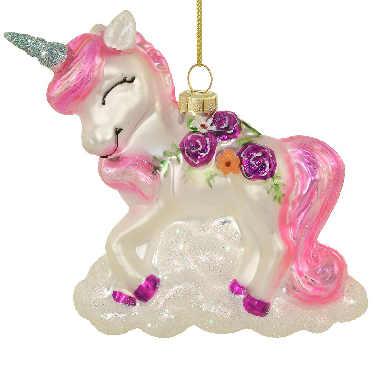 Unicorn 4 Inch Glass Ornament
