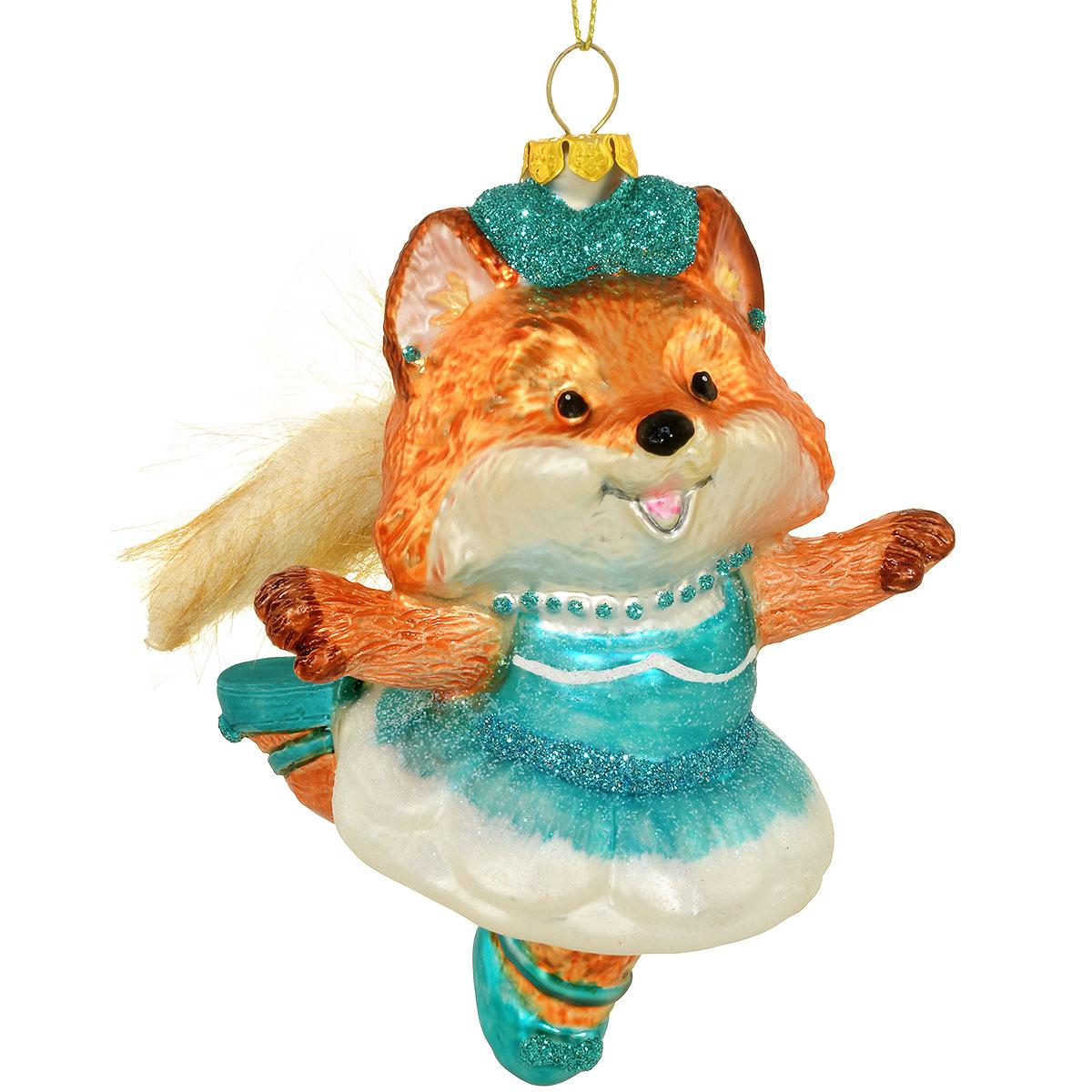 Fox Ballerina Glass Ornament