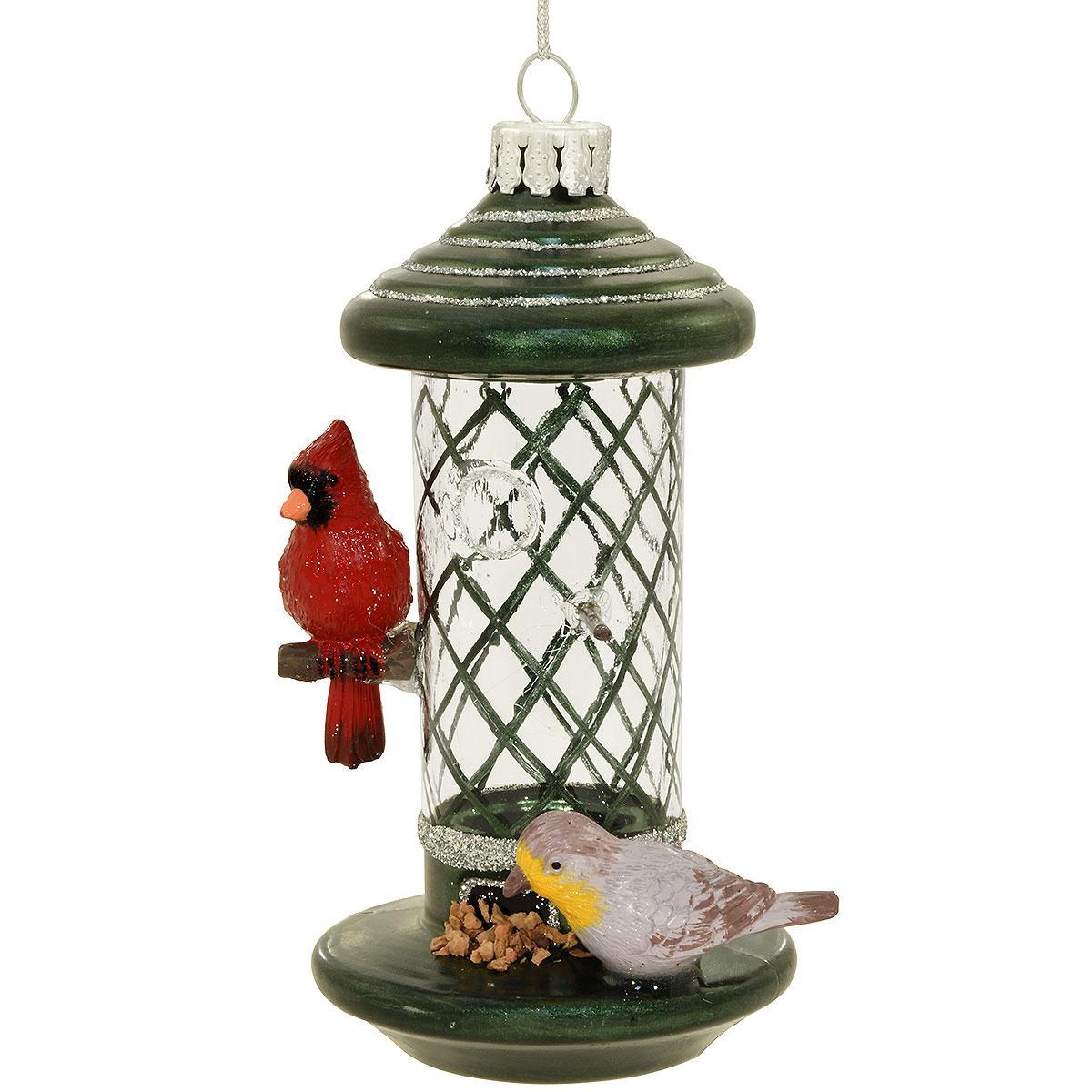 Cardinals At Bird FeederOrnament