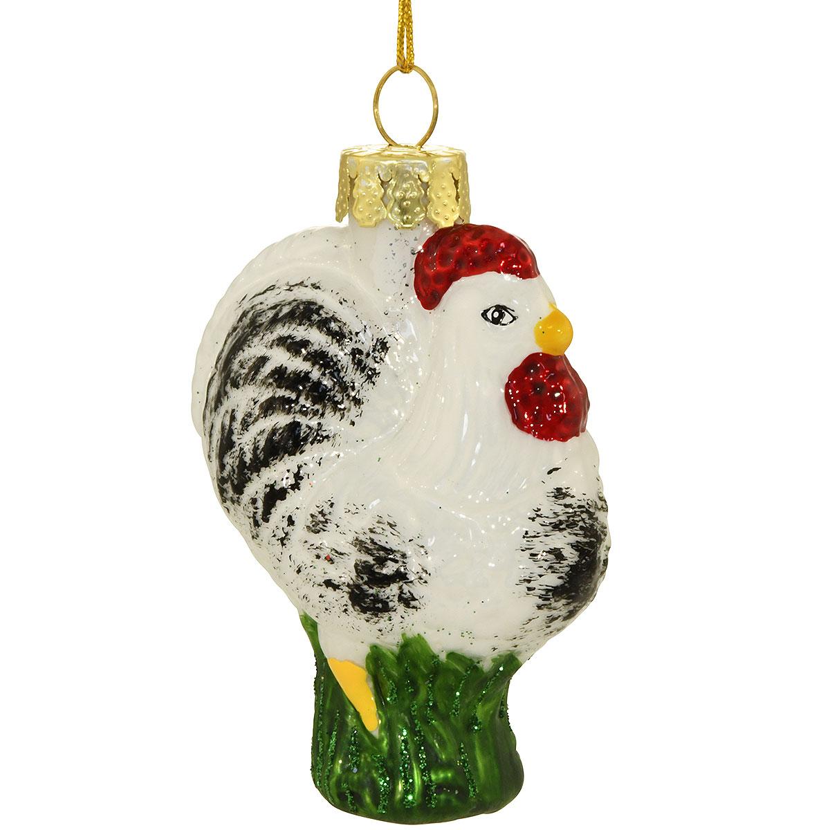 Rooster 3 Inch Glass Ornament