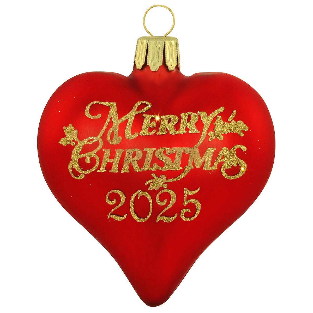 Heart With Merry Christmas 2025 Red