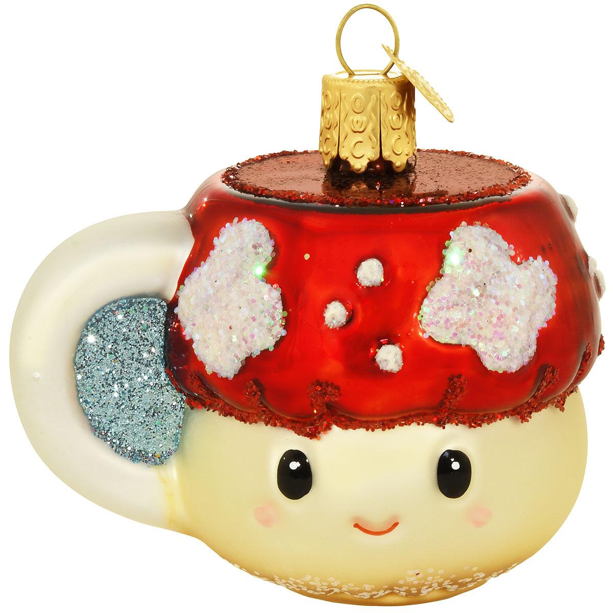 Mushroom Coffee Glass Ornament