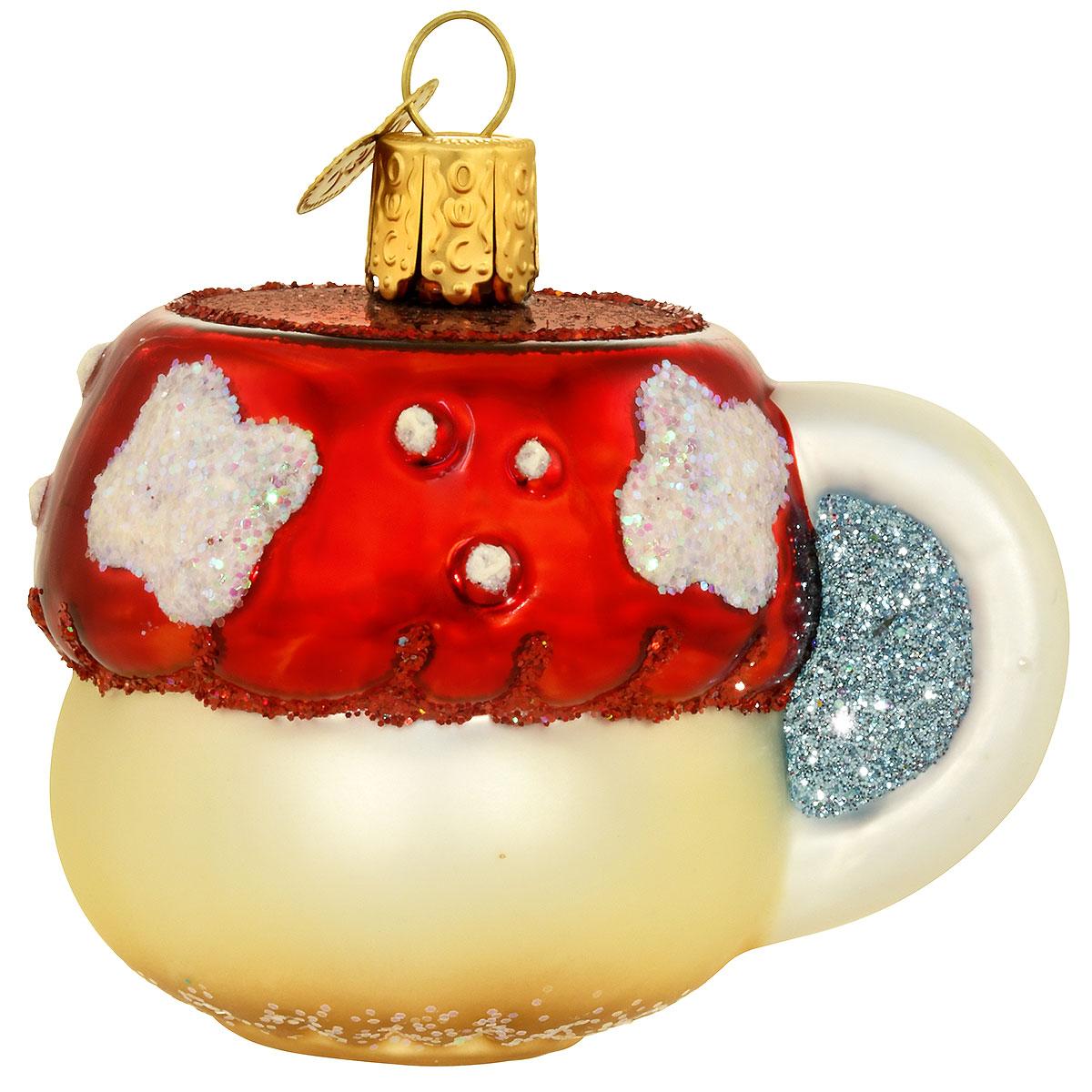 Mushroom Coffee Glass Ornament