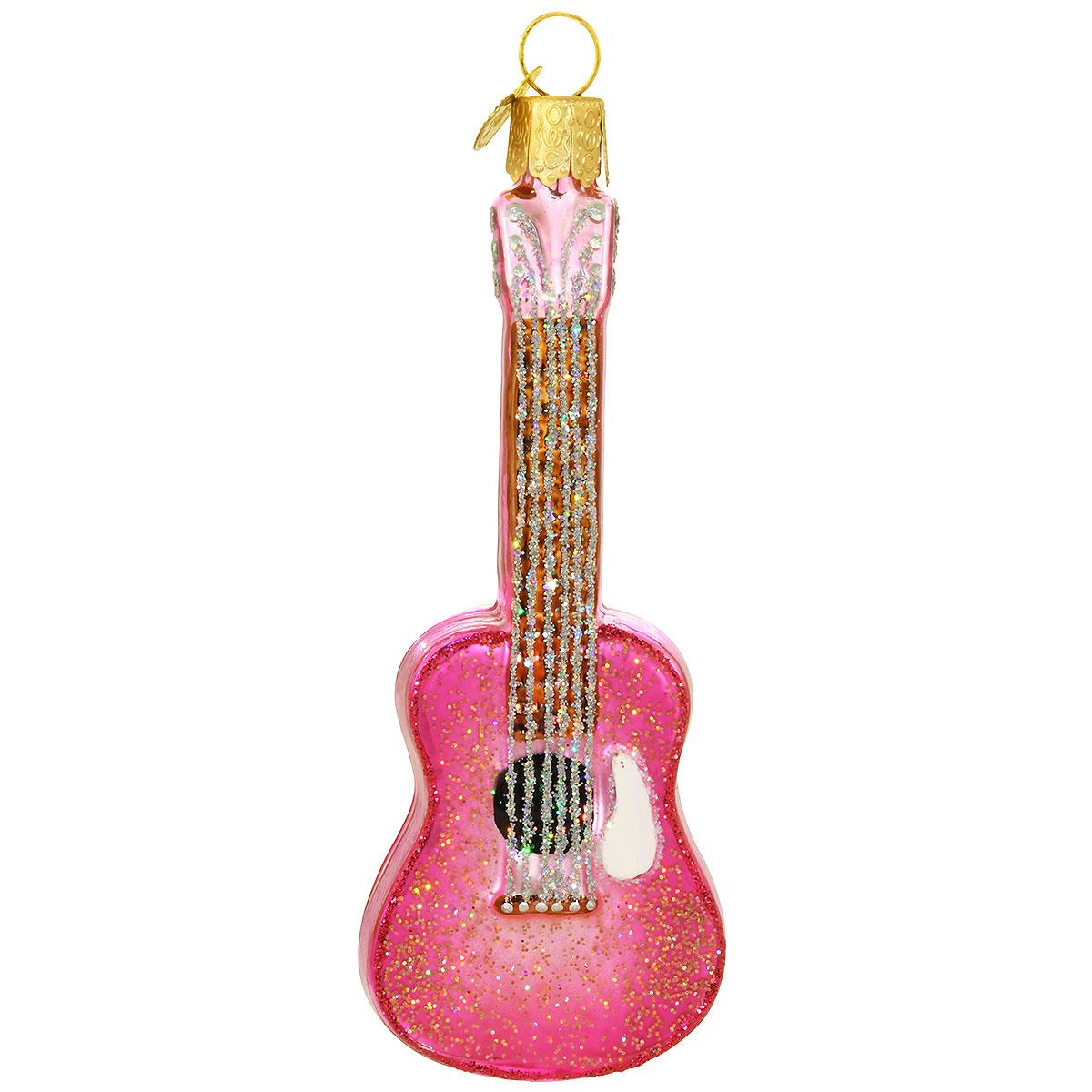 Glittered Glam Guitar Ornament