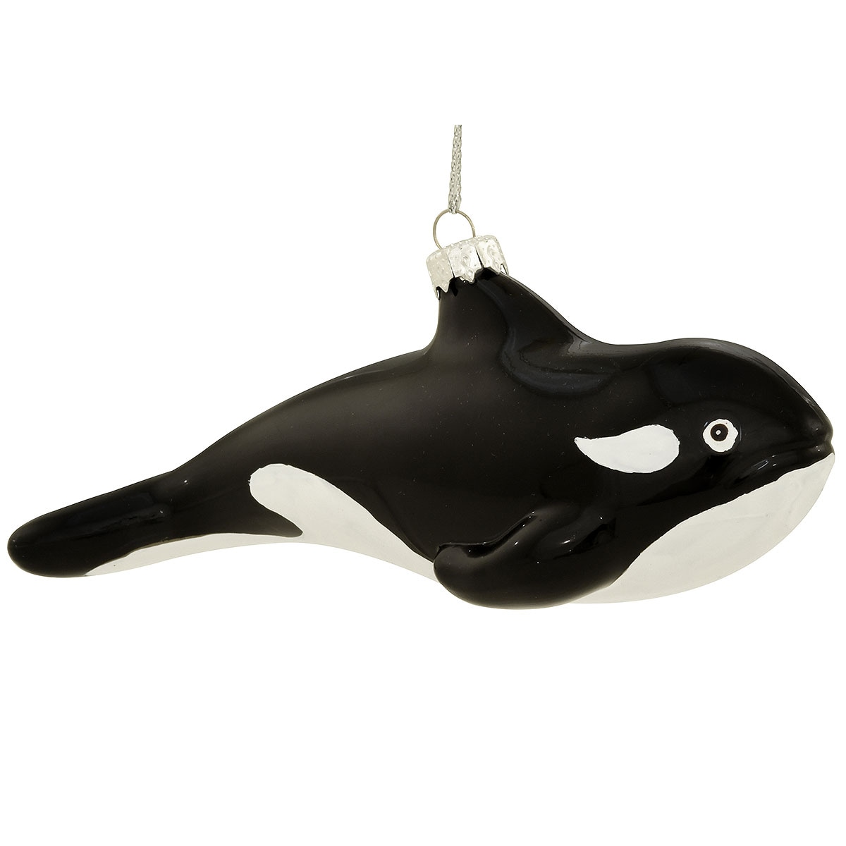 Orca Whale Glass Ornament