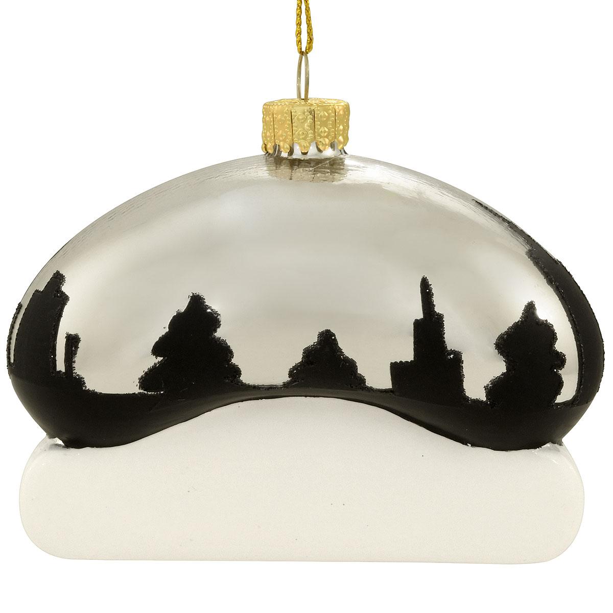 Chicago Bean Sign Glass Ornament