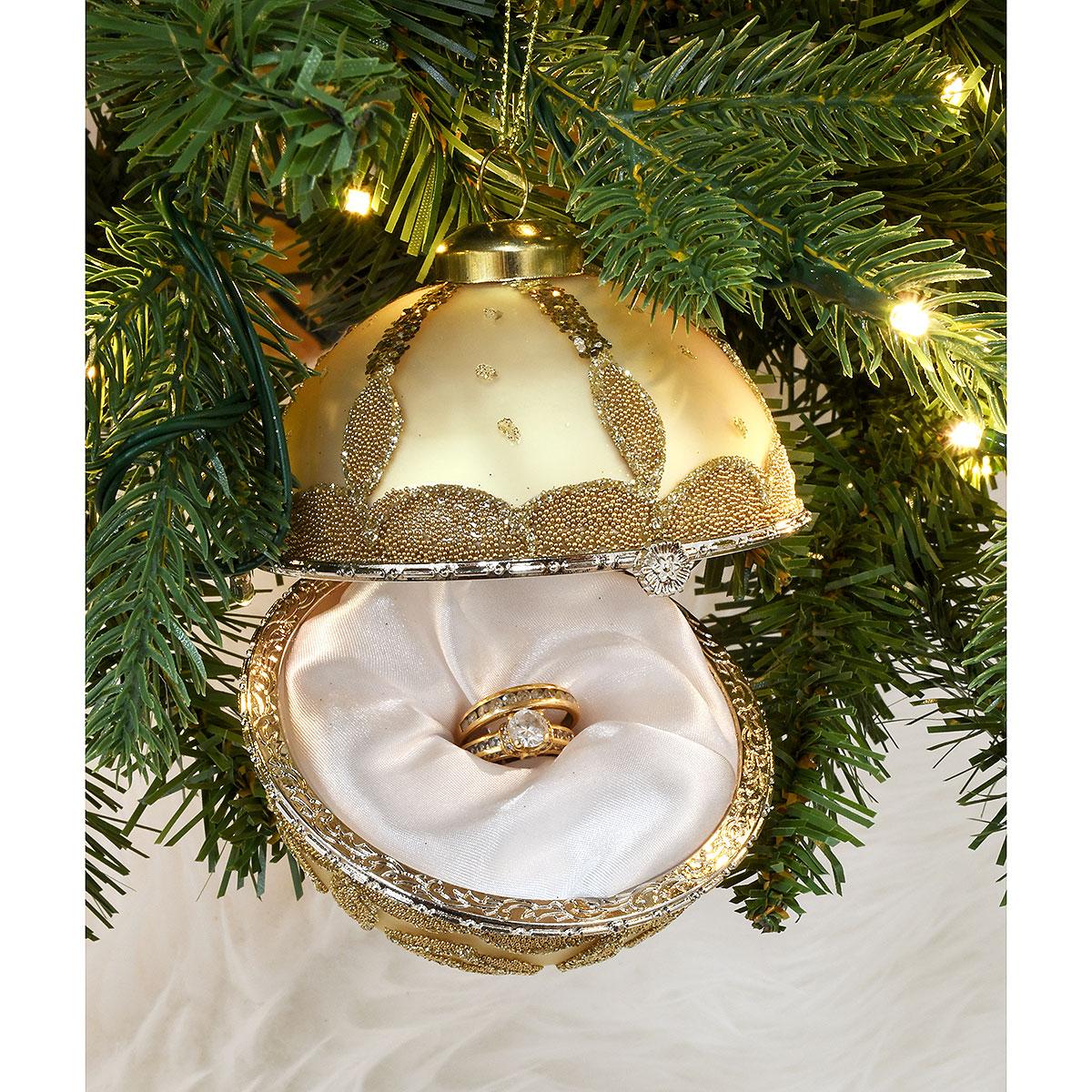 Champagne Egg Jewelry Box Orn
