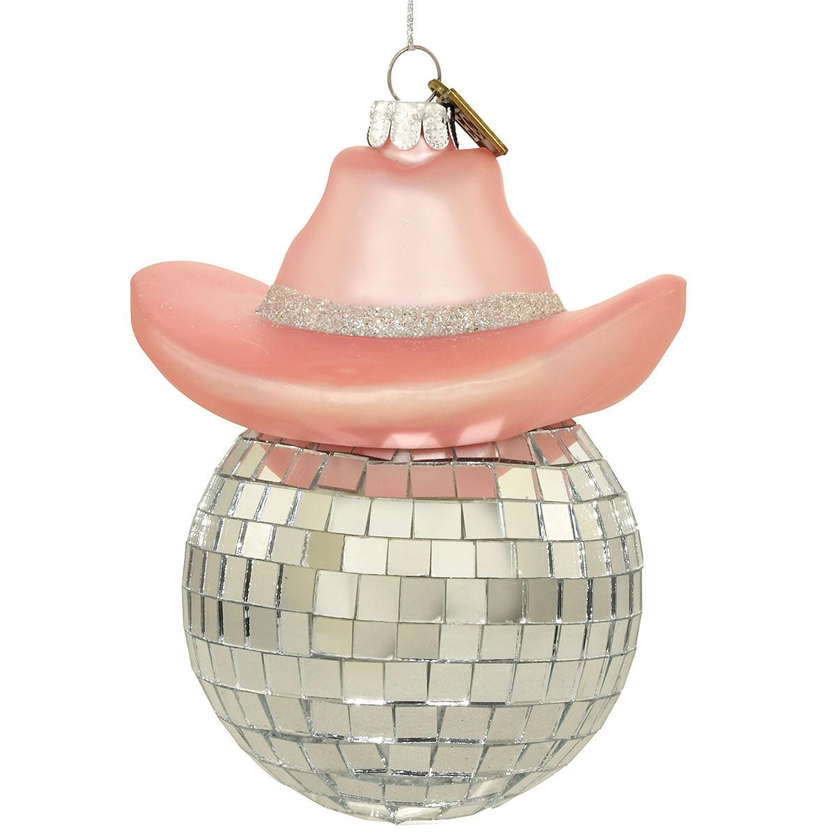 Pink Cowboy Hat On Disco Ball