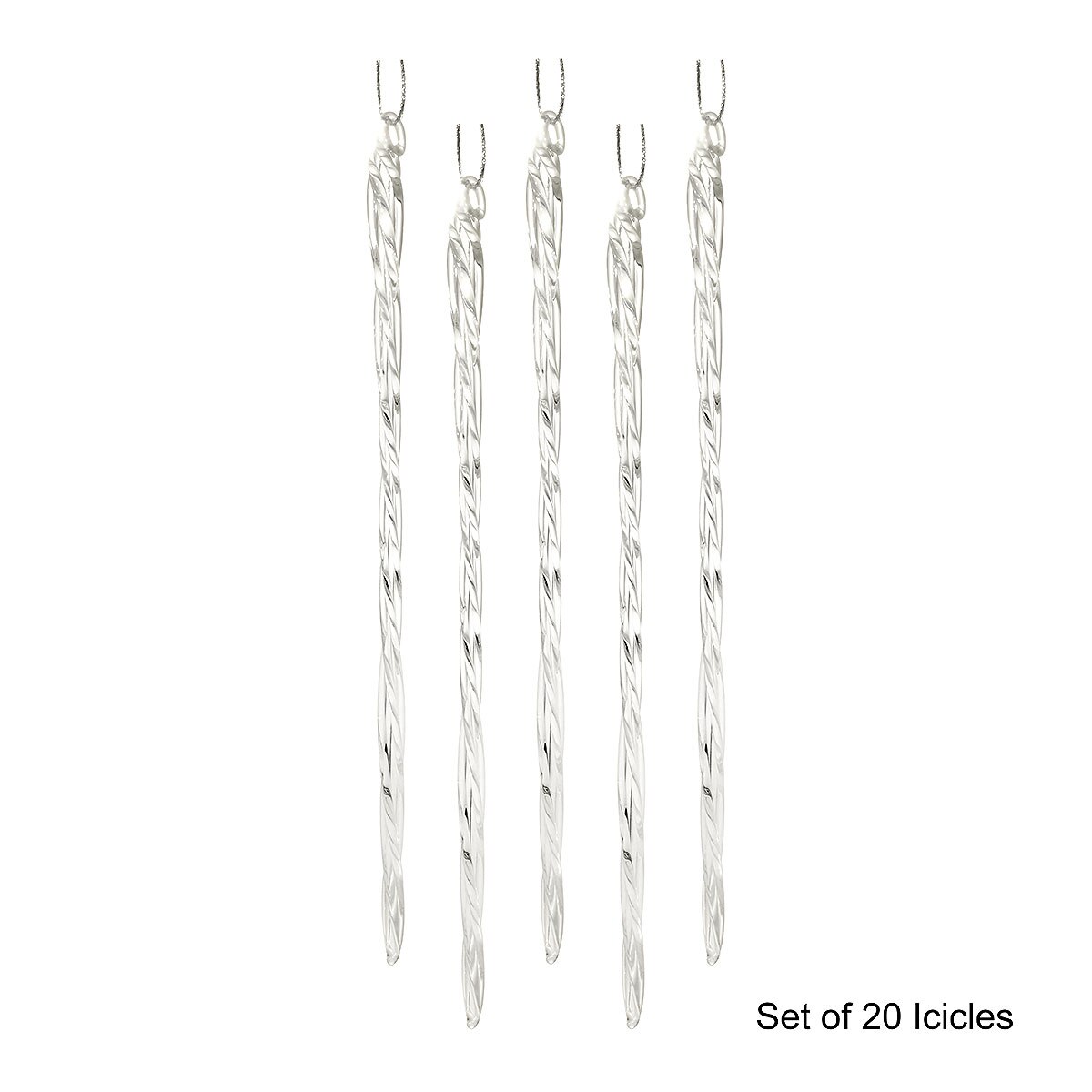 Glass Icicle Set Of 20