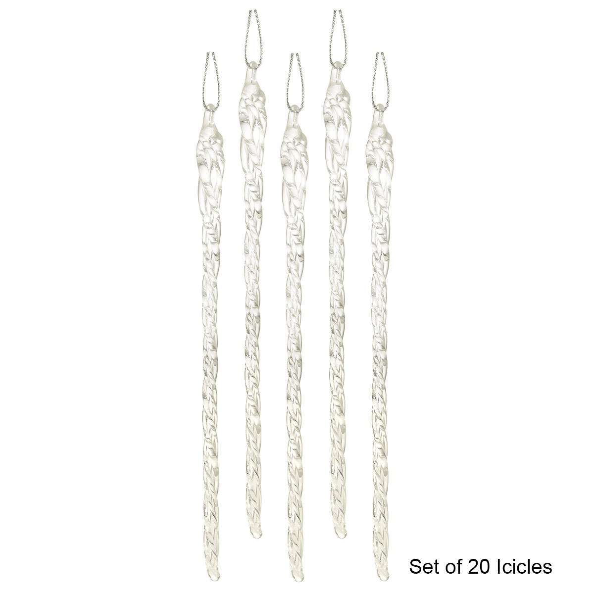 Glass Icicle Set Of 20