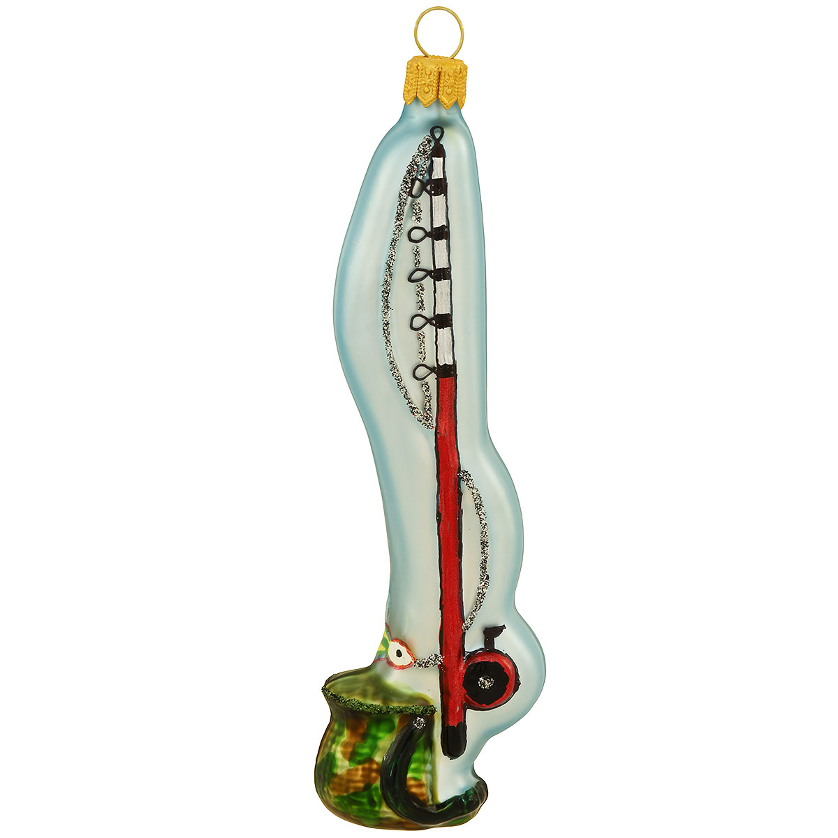 Fishing Rod Glass Ornament