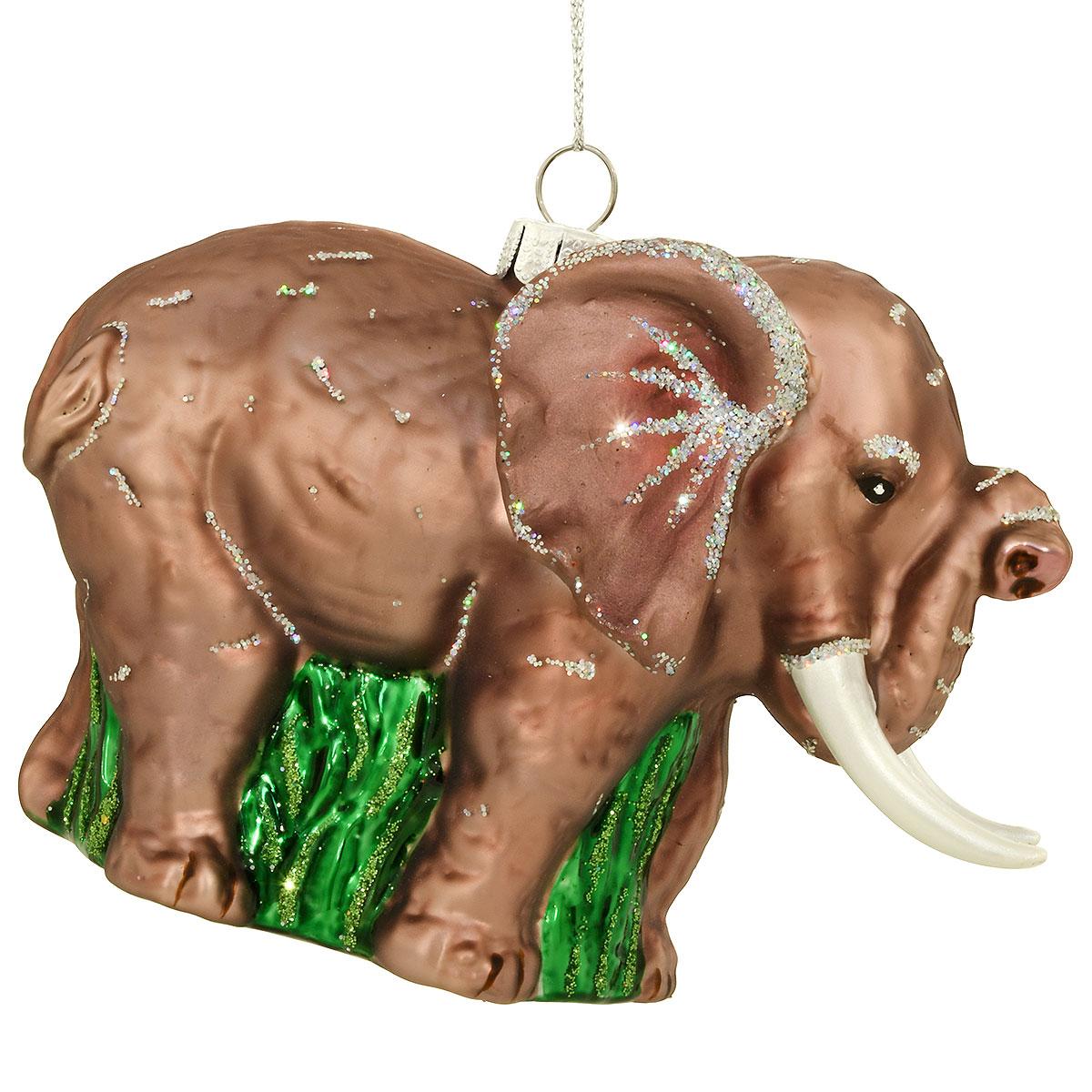 Elephant 3.25 Inch Glass Ornament