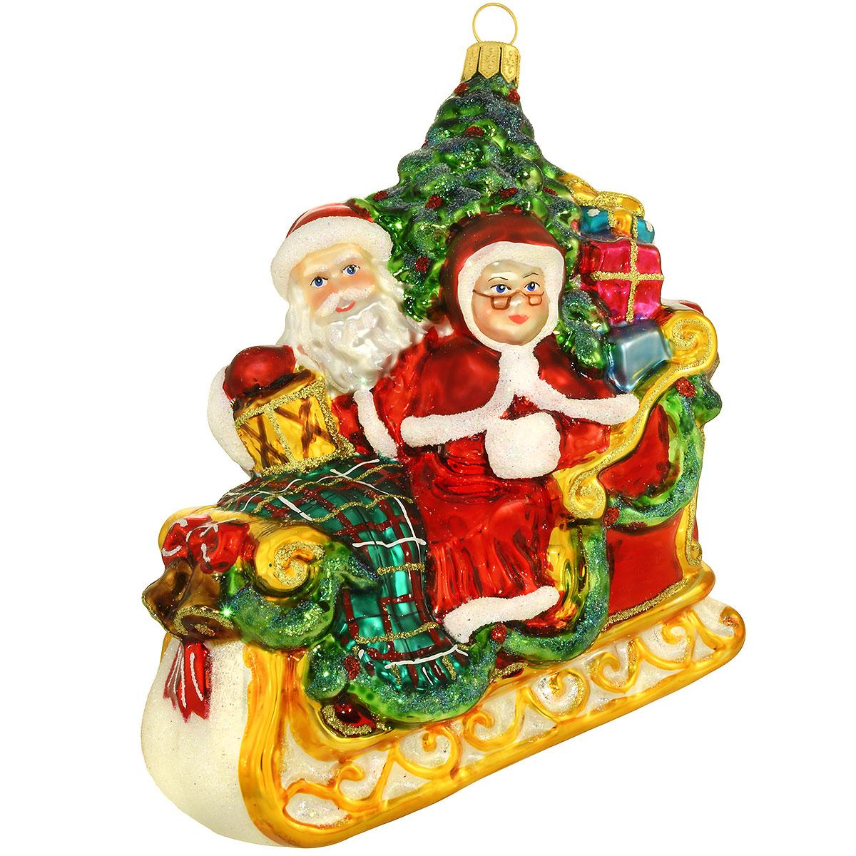 Mr. And Mrs. Claus In Sleigh