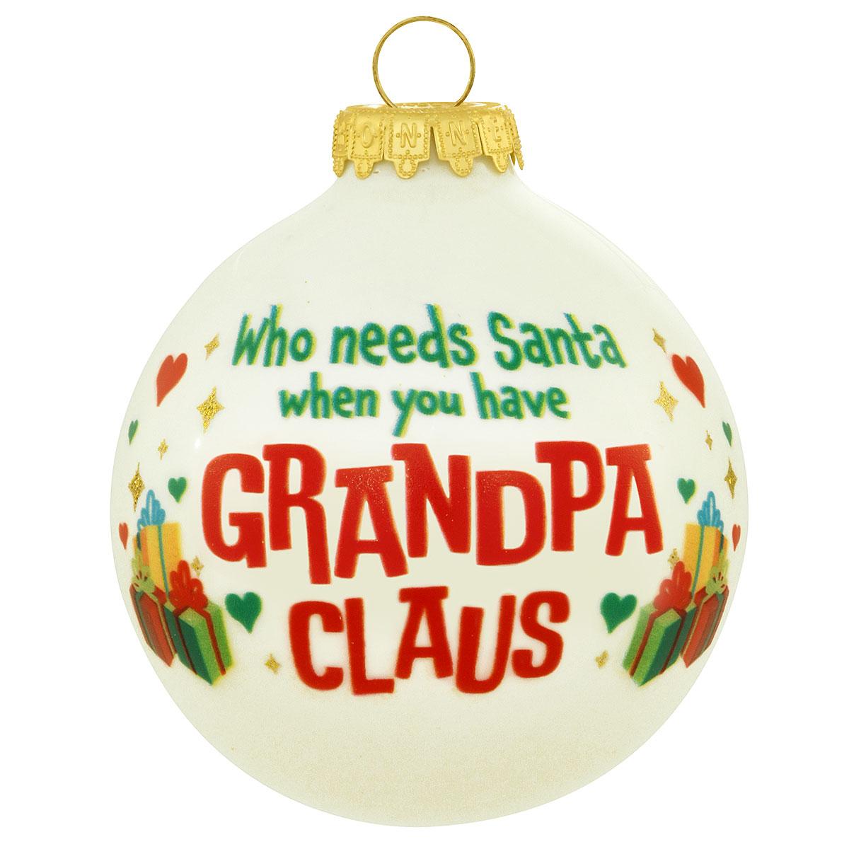 Grandpa Claus 3 Inch Glass Ornament