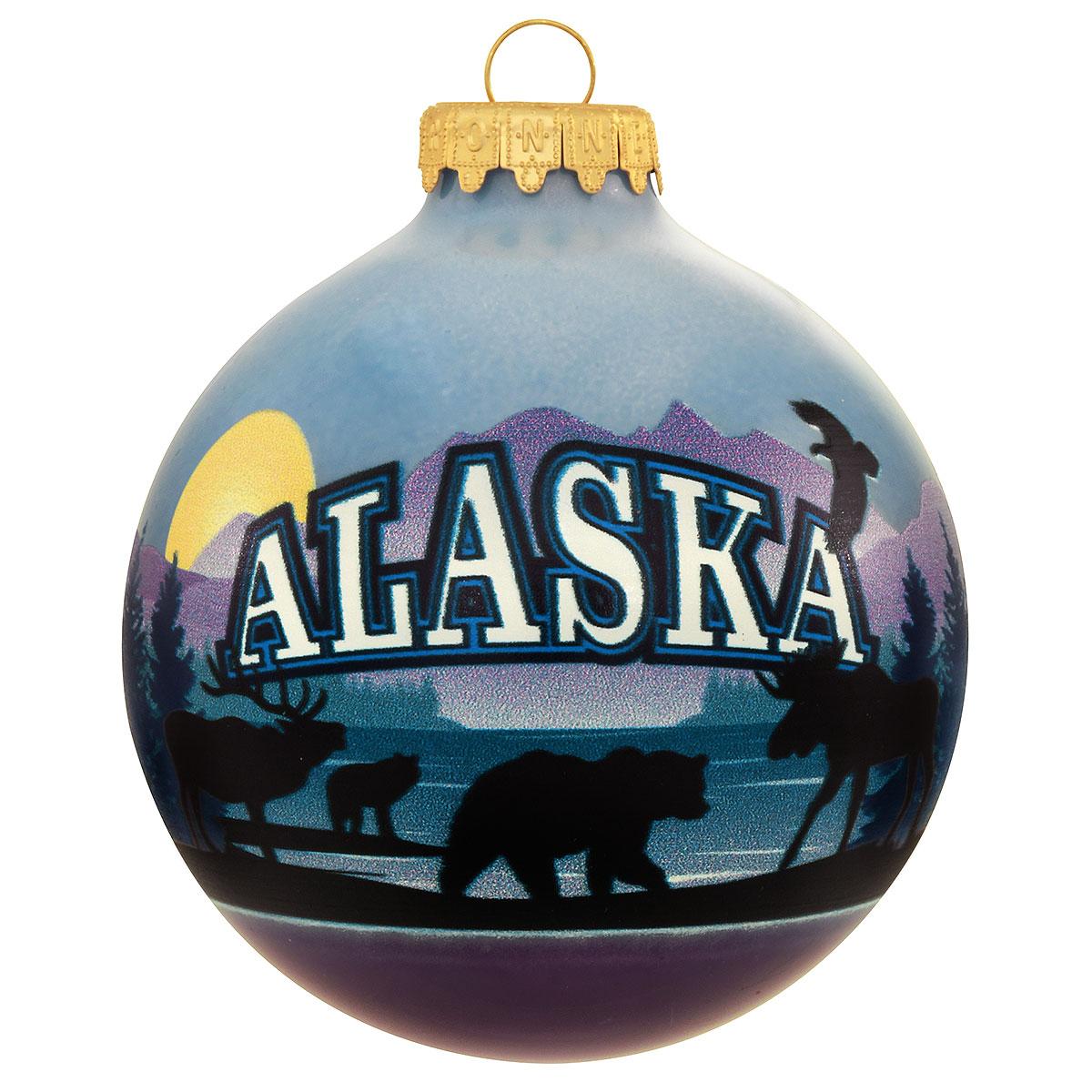 Alaska 2-Tone Glass Ornament