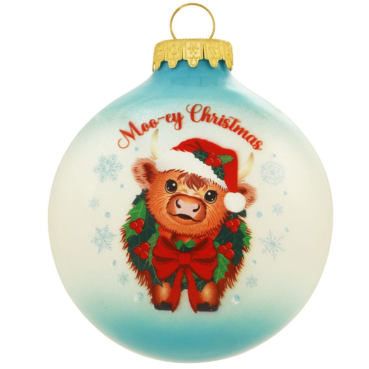 Moo-ey Christmas Highland Cow