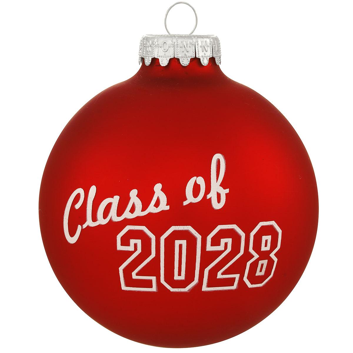 Class Of 2028 Red Satin Ornament