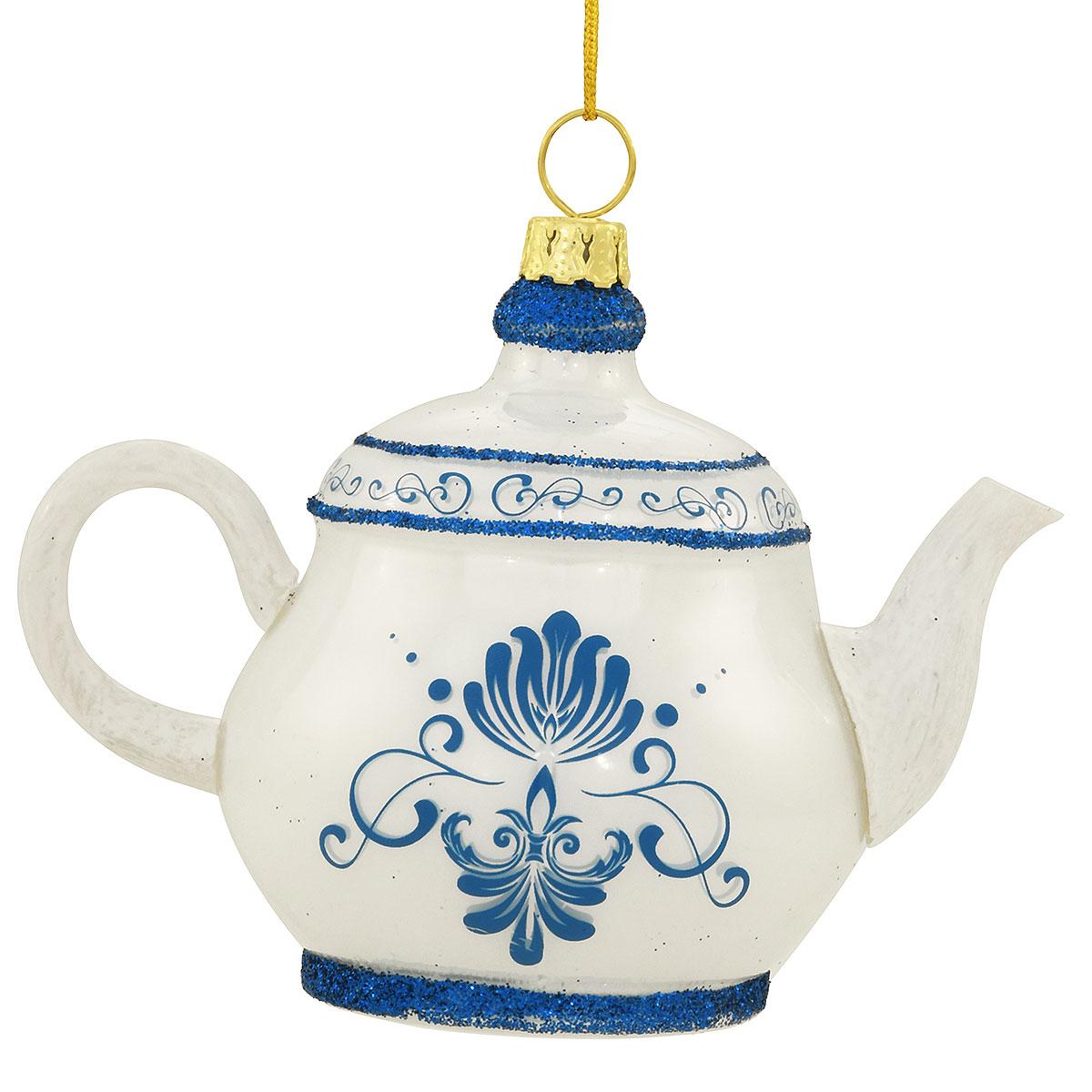 Blue And White Teapot Ornament