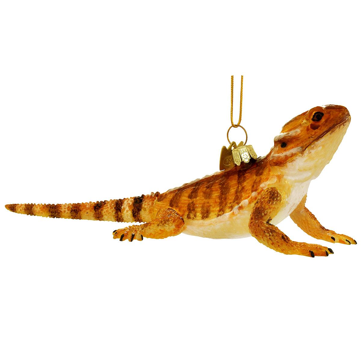 Brown Bearded Dragon Glass Ornament