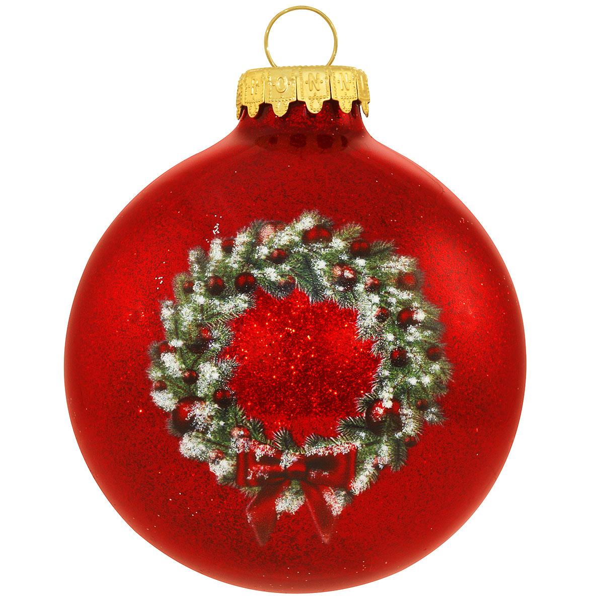 Personalized Wreath Glass Ornament