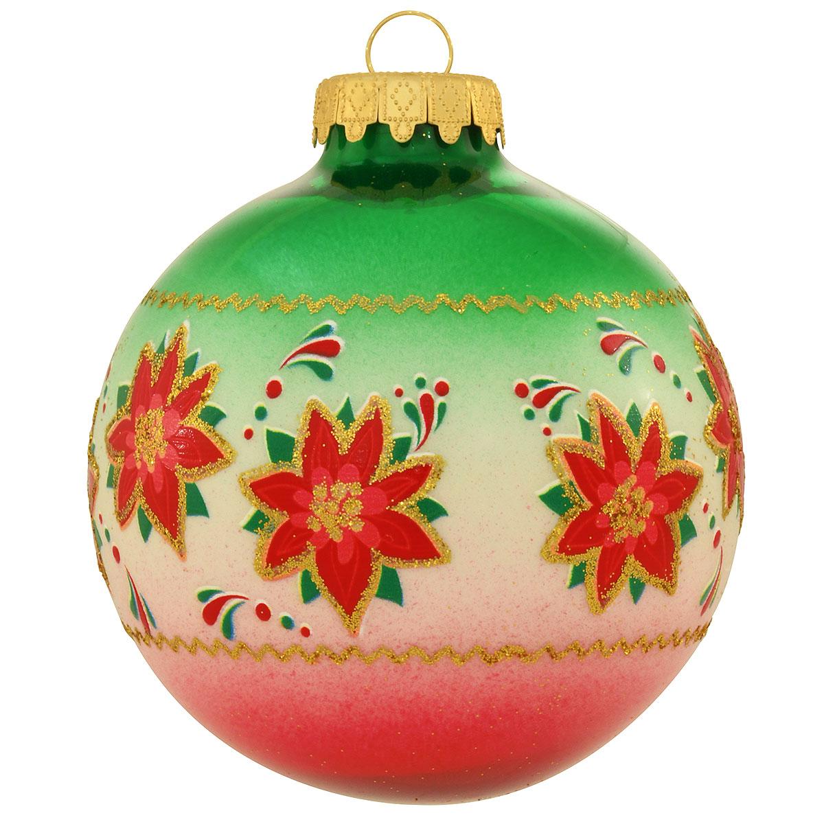 Feliz Navidad 3-Tone Glass Ornament