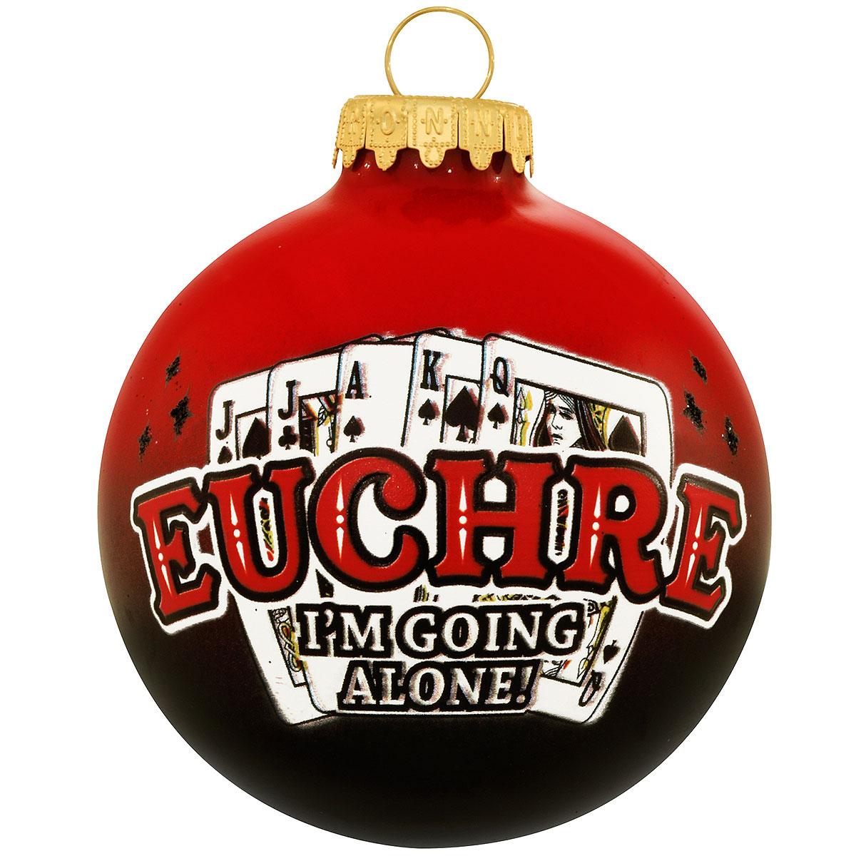 Euchre 2-Tone Glass Ornament