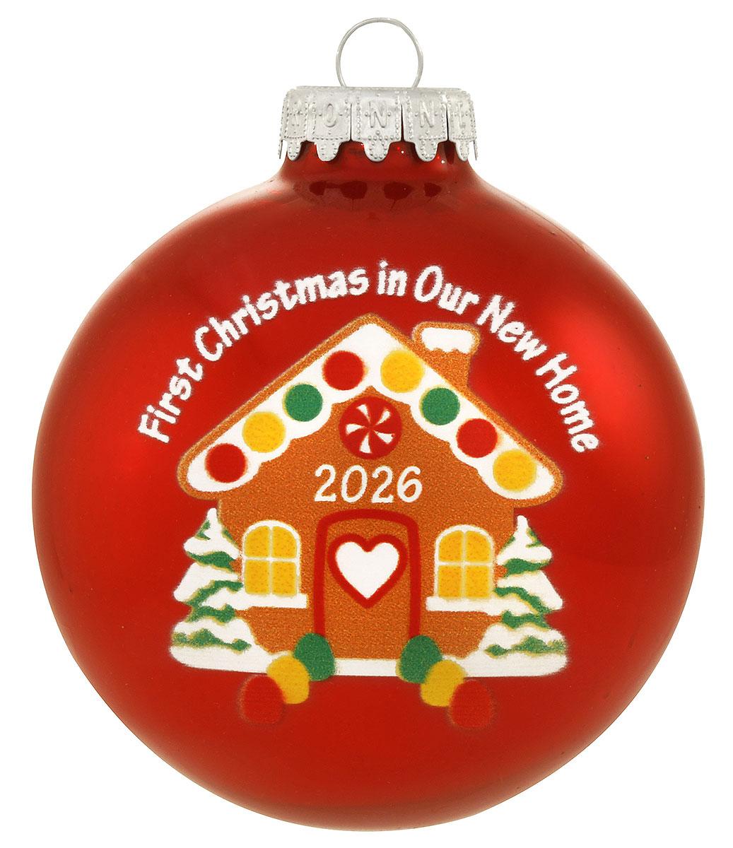 1st Christmas In Our New Home 2026 Gingerbread Glass Ornament