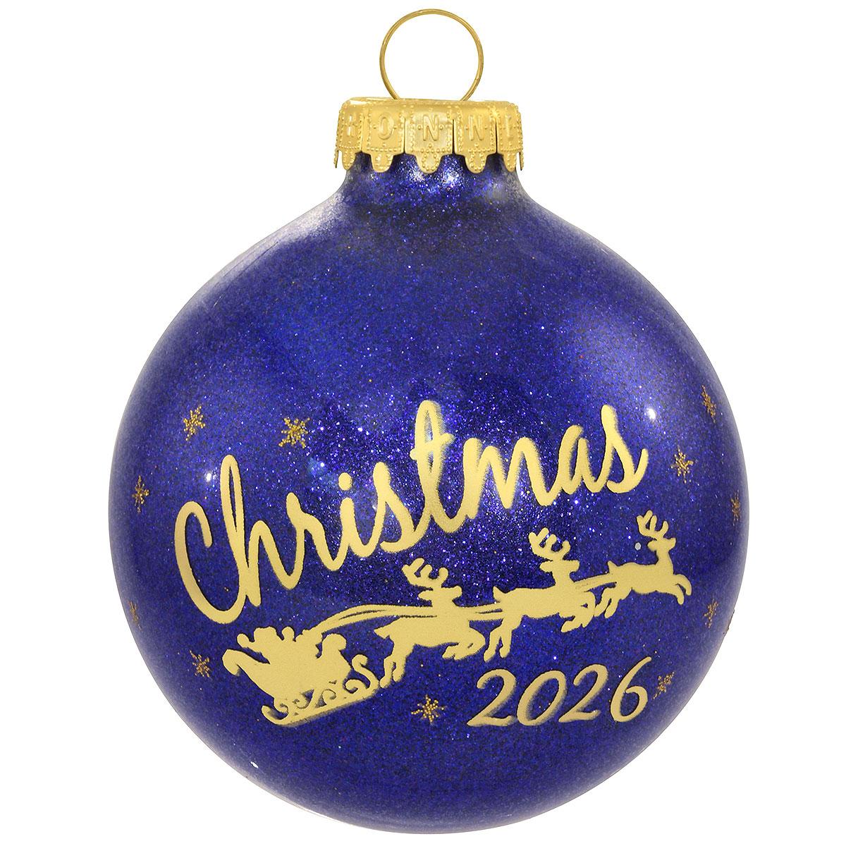 2026 Christmas Sleigh Blue Glitter