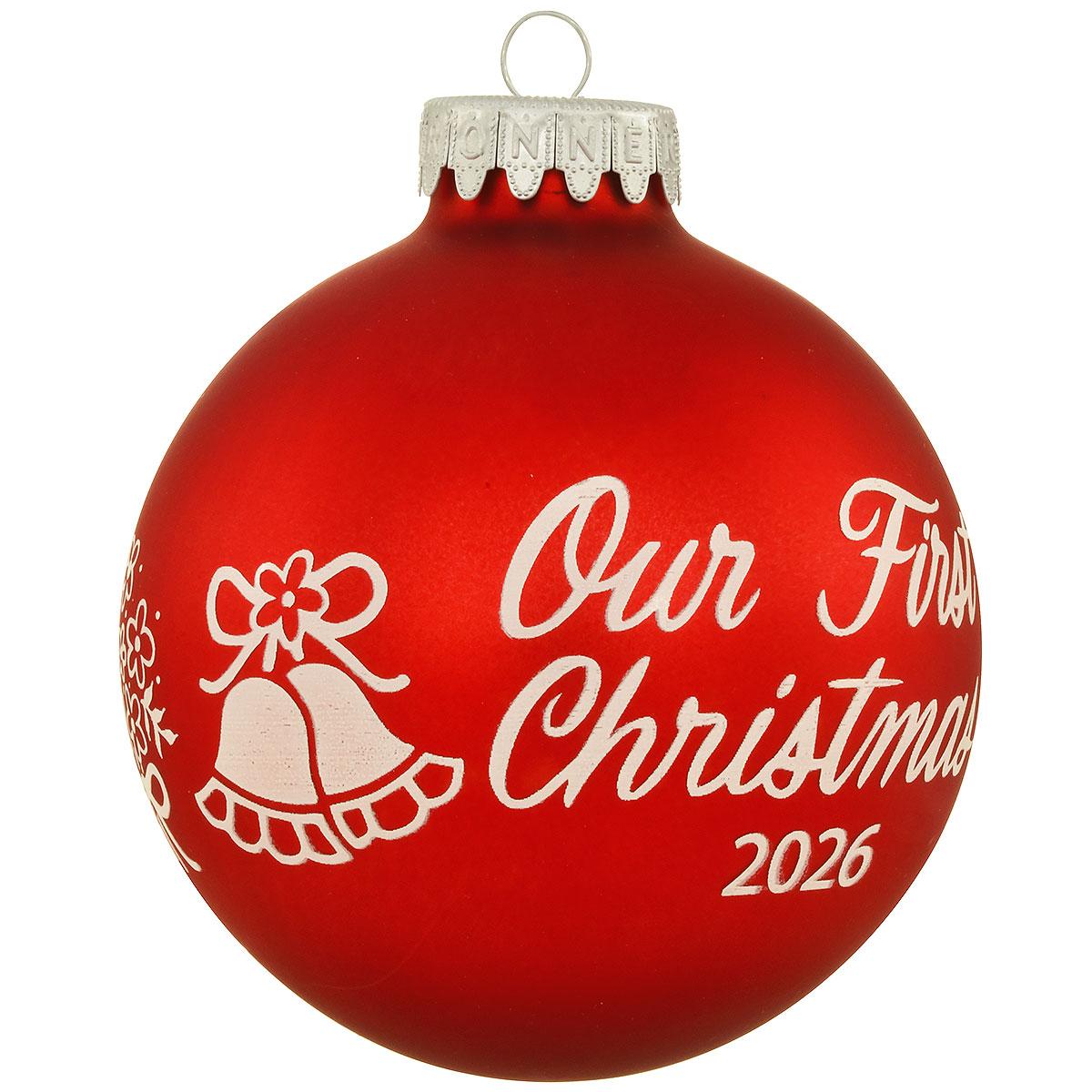 2026 Our First Christmas Red Satin