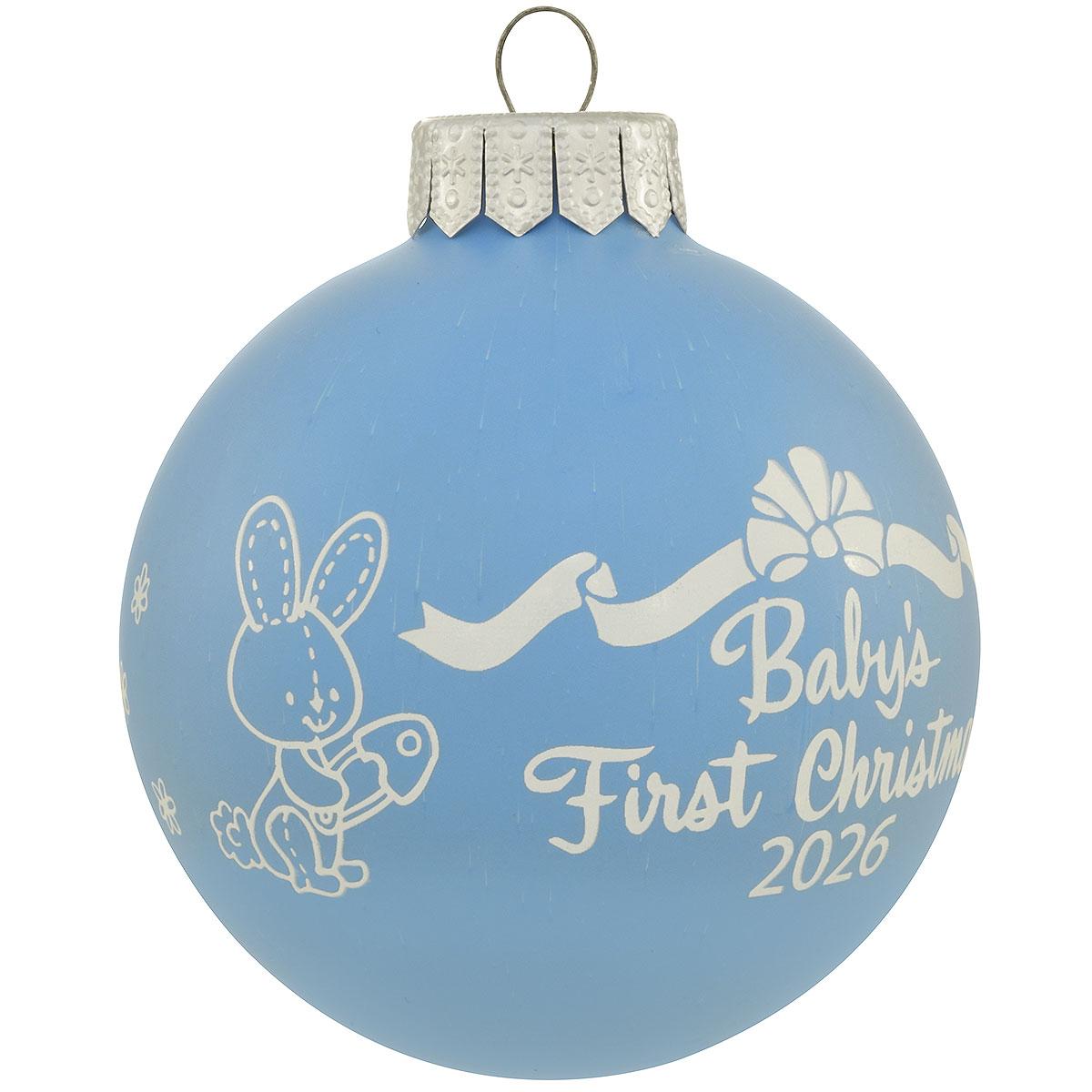 2026 Baby's First Christmas Blue Glass Ornament