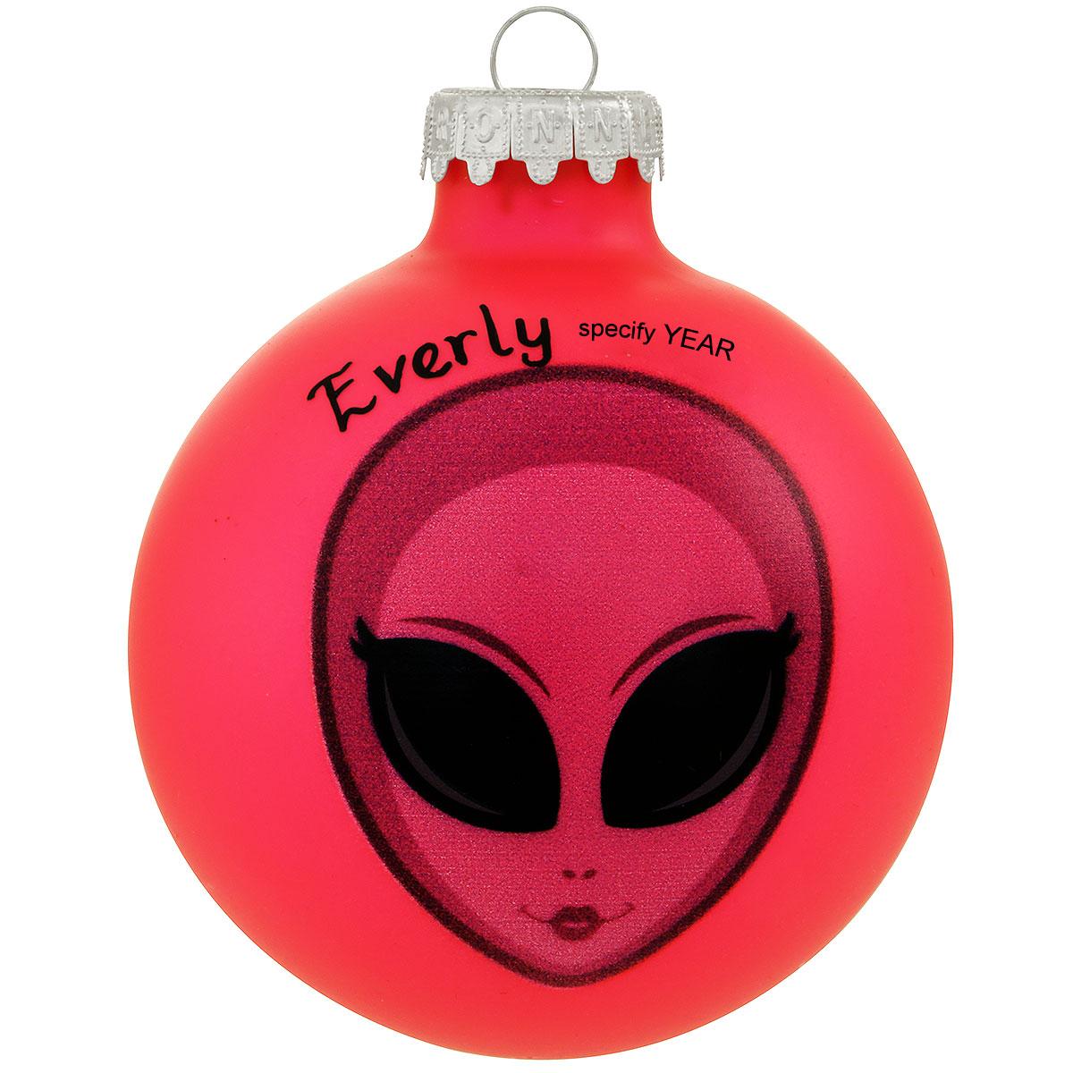 Personalized Pink Alien Face Glass
