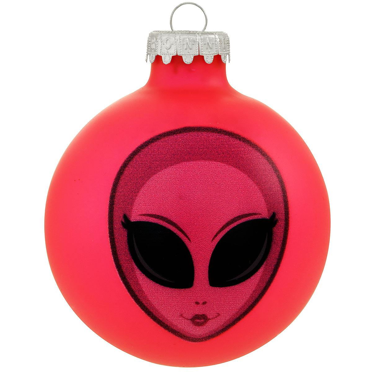 Personalized Pink Alien Face Glass