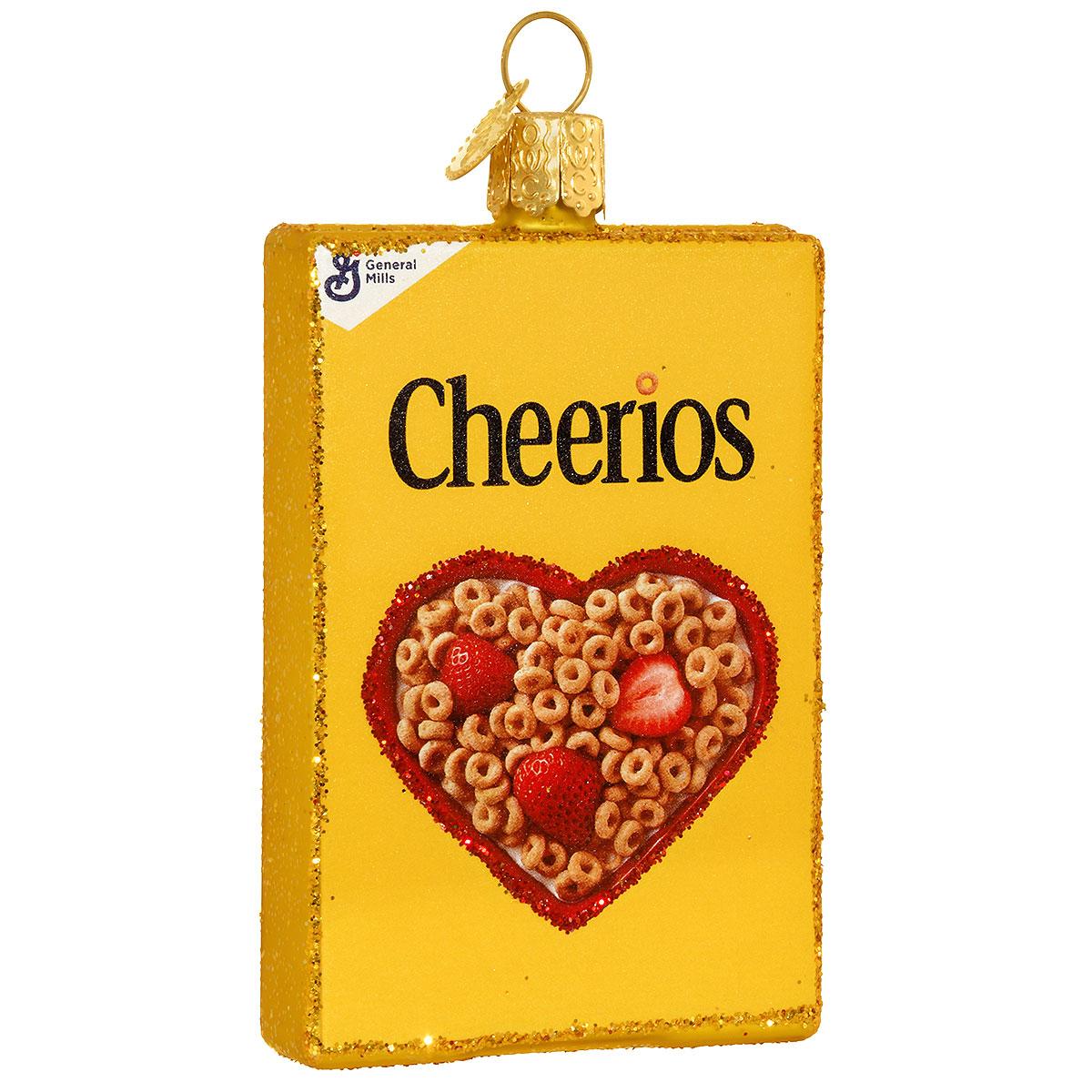 Cheerios Cereal Box Glass Ornament