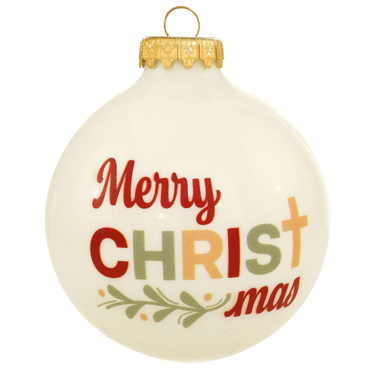 Merry CHRISTmas Glass Ornament