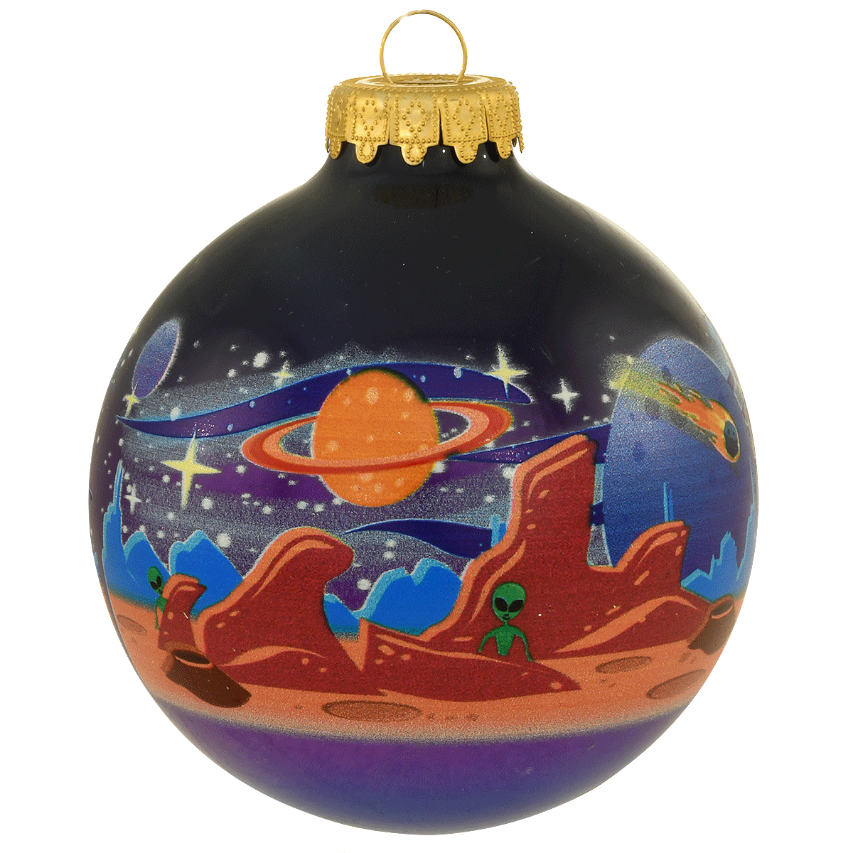 Alien Planet Glass Ornament